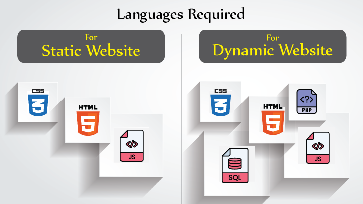 Languages for Static Website and Dynamic Website
